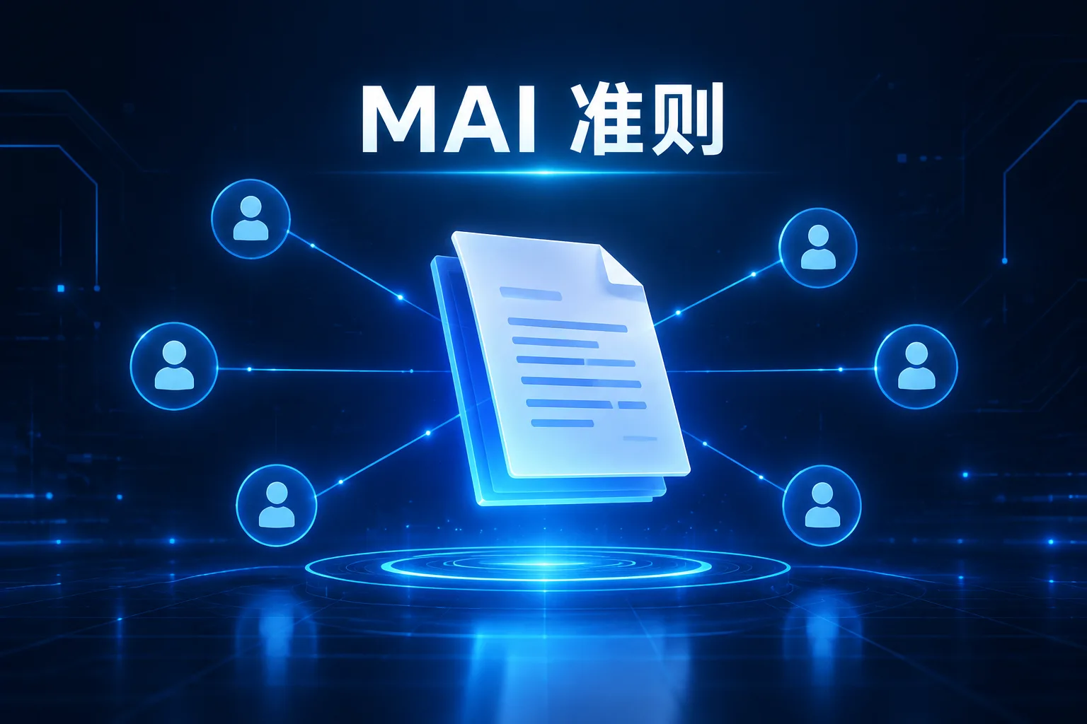 示意图:以多方共同审阅同一份模型准则文本的结构,隐喻公开征询机制(AI 生成插图,非官方素材)