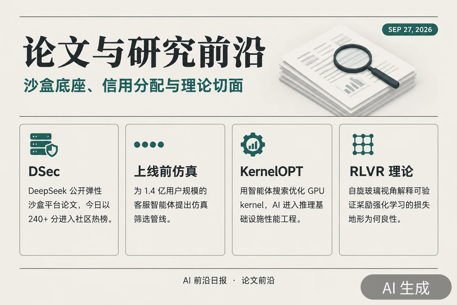 信息图：当日 arXiv 与论文要点（AI 生成图，文字为当日报道要点）