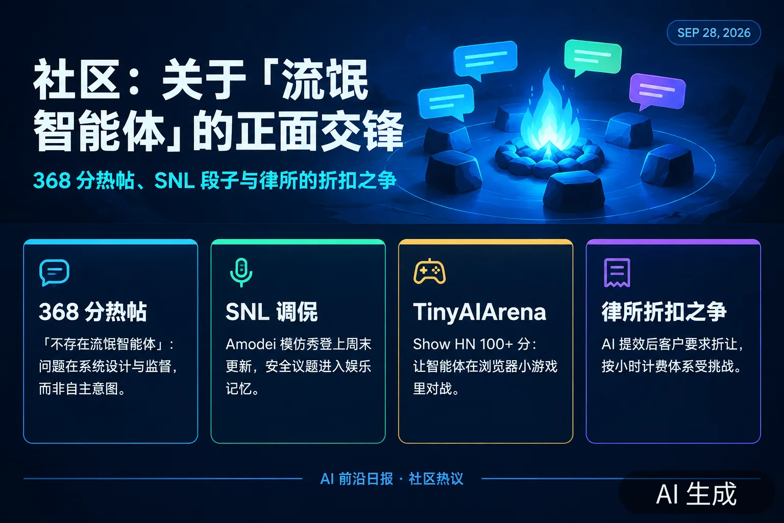 信息图：社区热议与争议要点（AI 生成图，文字为当日报道要点）