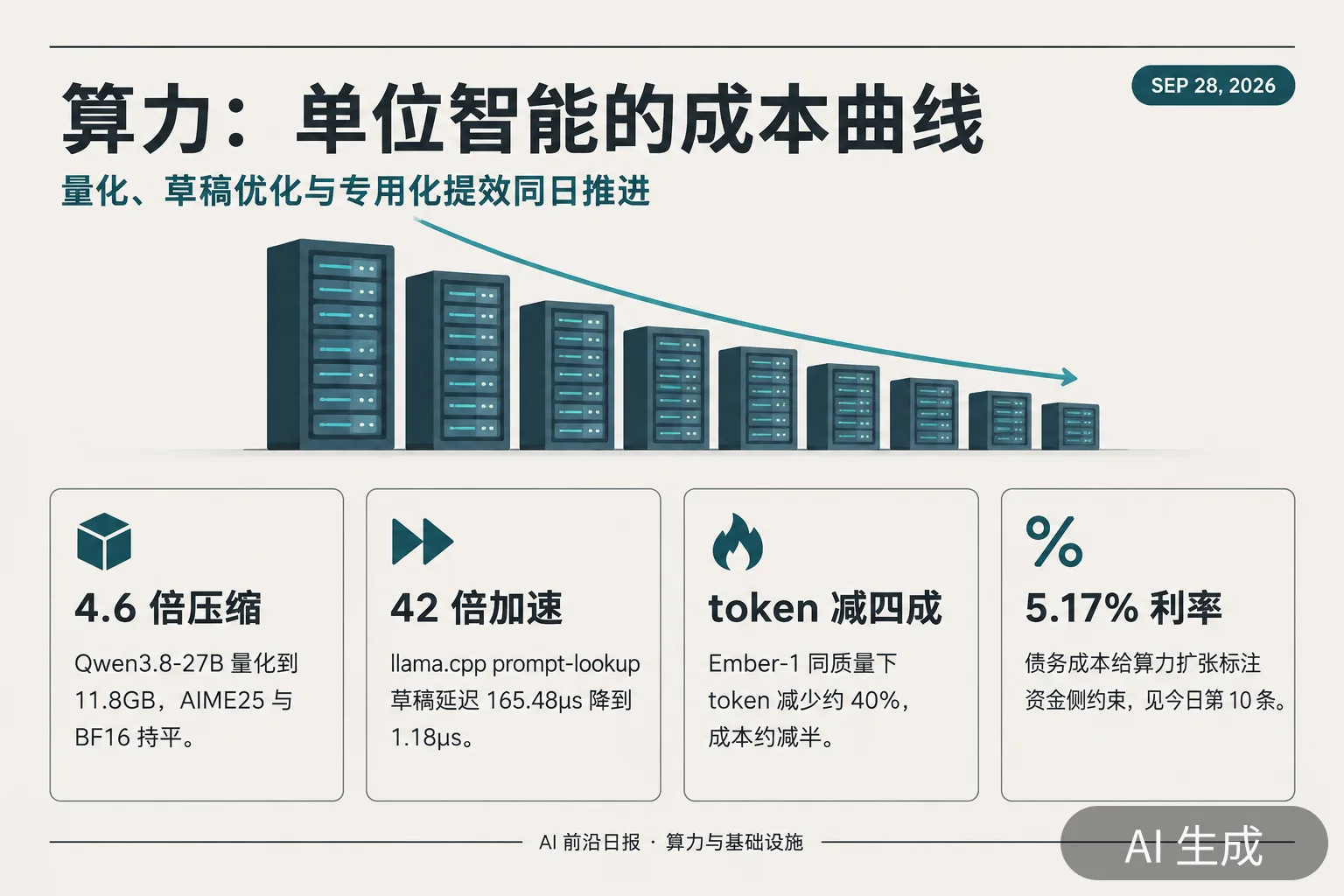 信息图：算力、推理与基础设施要点（AI 生成图，文字为当日报道要点）