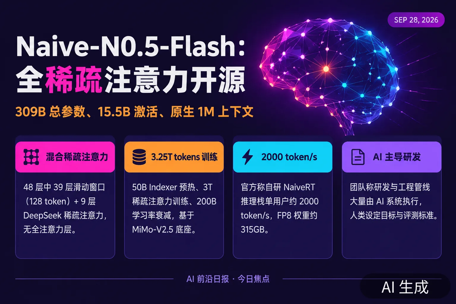 信息图：Naive-N0.5-Flash 模型要点（AI 生成图，文字为当日报道要点）