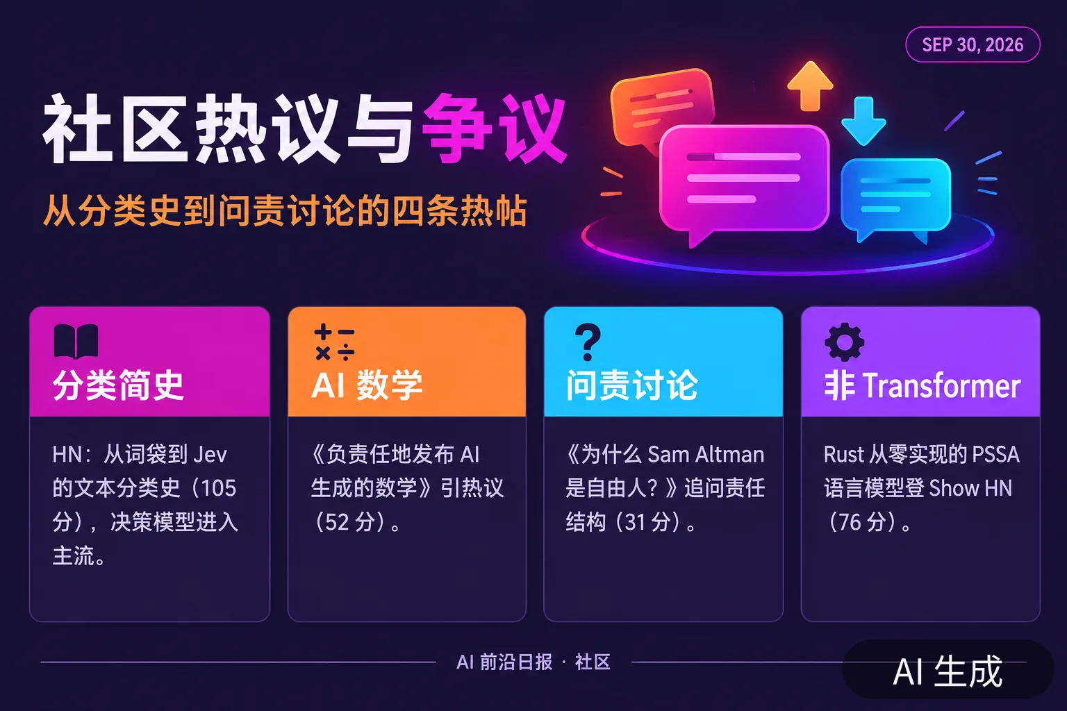 信息图:社区热议与争议要点(AI 生成图,文字为当日报道要点)